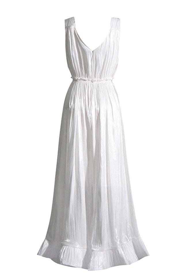 Sleeveless V Nekck Ruffle Dress | Dress In Beauty