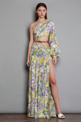 Slanted One Shoulder Floral Cut Out Dress | Dress In Beauty