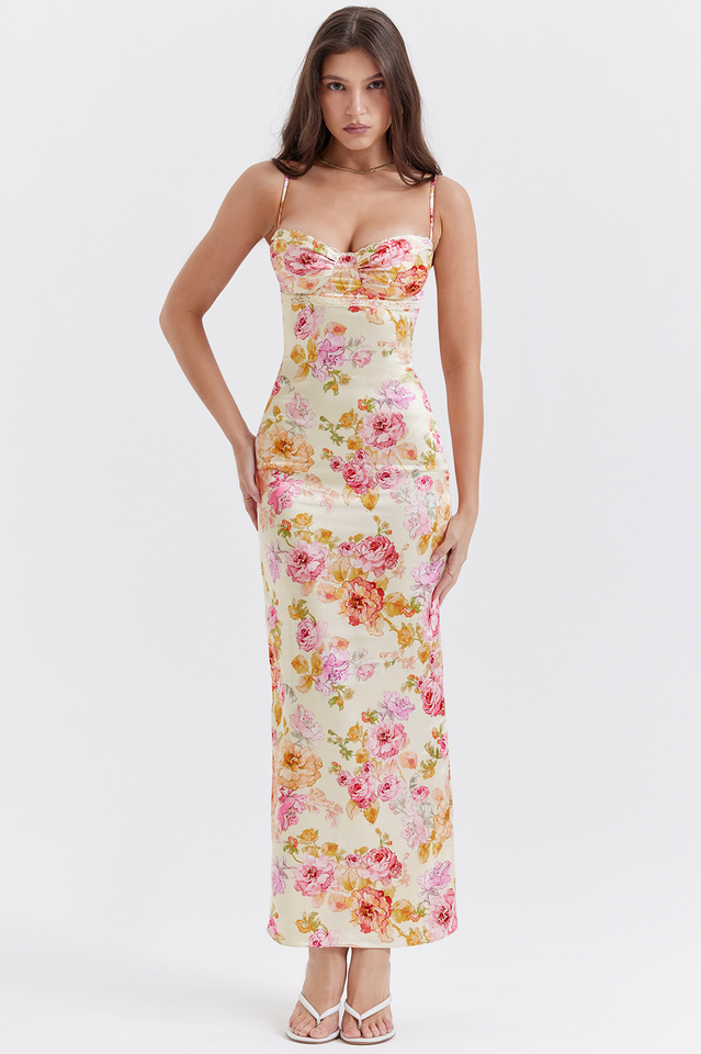 Josefina Ivory Floral Maxi Dress | Dress In Beauty