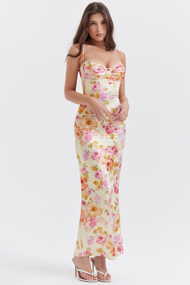 Josefina Ivory Floral Maxi Dress | Dress In Beauty