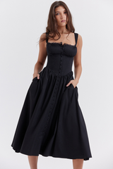 Tatiana Black Midi Sundress | Dress In Beauty