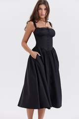 Tatiana Black Midi Sundress | Dress In Beauty