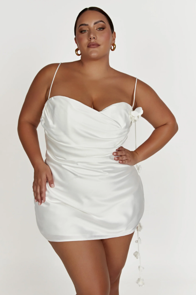 Otillie Rose Halter Satin Mini Dress | Dress In Beauty