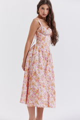 Tatiana Pink Floral Print Midi Dress | Dress In Beauty