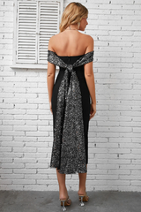 Quirita Sequin Back Draped Ribbon Dress | Dress In Beauty