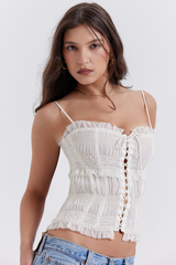 Lula Ivory Sequin Pleat Corset | Dress In Beauty