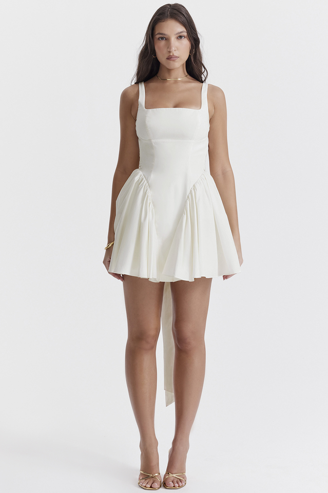Florianne Ivory Bow Mini Dress | Dress In Beauty