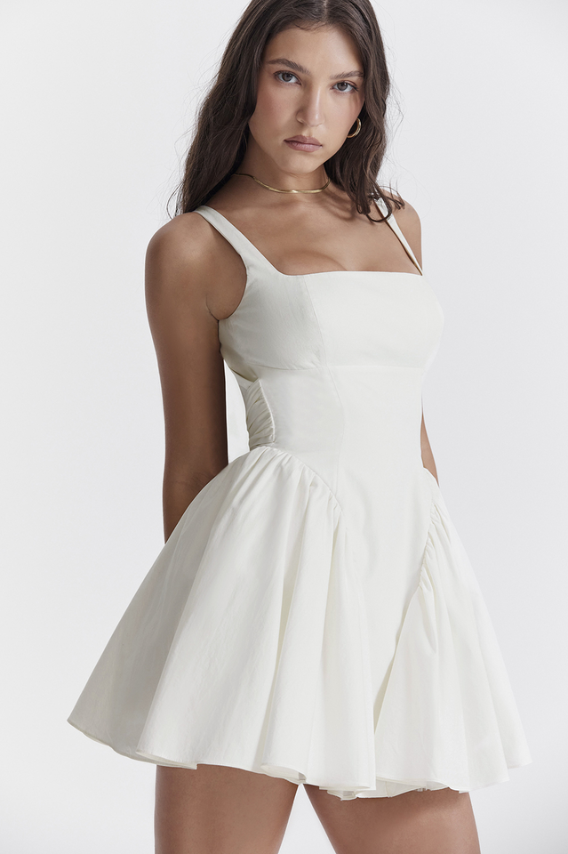 florianne ivory bow mini dress Clothing : Mini Dresses : 'Florianne' Ivory Bow Mini Dress