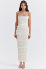 Solana Ivory Sequin Pleat Maxi Dress | Dress In Beauty