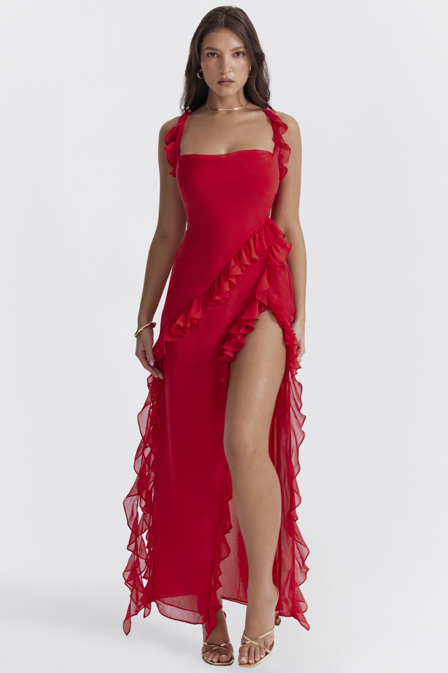 Ariel Cherry Pleated Maxi Dress | Dress In Beauty