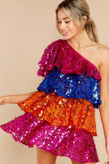 Sparkly Sequined One Shoulder Mini Dress | Dress In Beauty