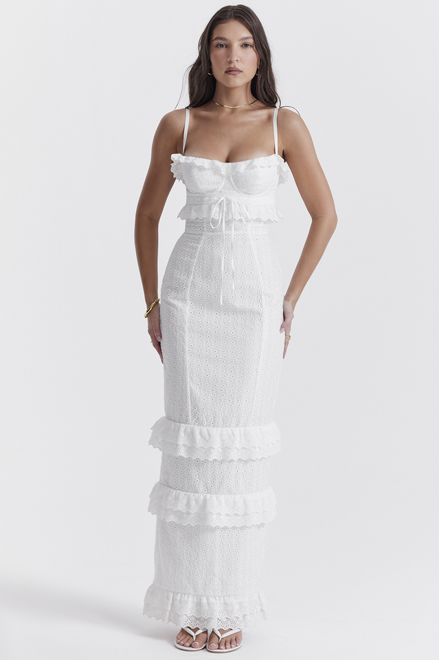 Eve White Broderie Maxi Dress | Dress In Beauty