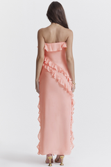 Sarina Apricot Ruffle Maxi Dress | Dress In Beauty