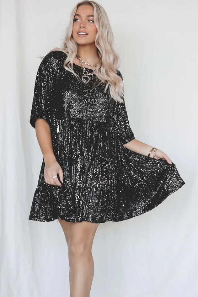 My Queen Sequin Baby Doll Dress | Dress In Beauty