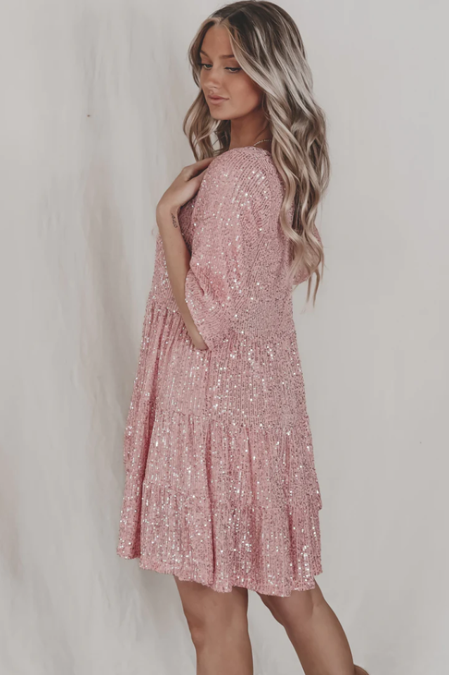 My Queen Sequin Baby Doll Dress My Queen Sequin Baby Doll Dress