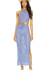Blue Jean Crochet Fringe Maxi Dress | Dress In Beauty