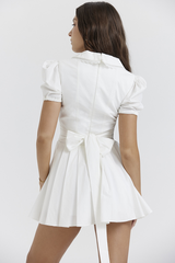 Piera White Pleated Mini Dress | Dress In Beauty