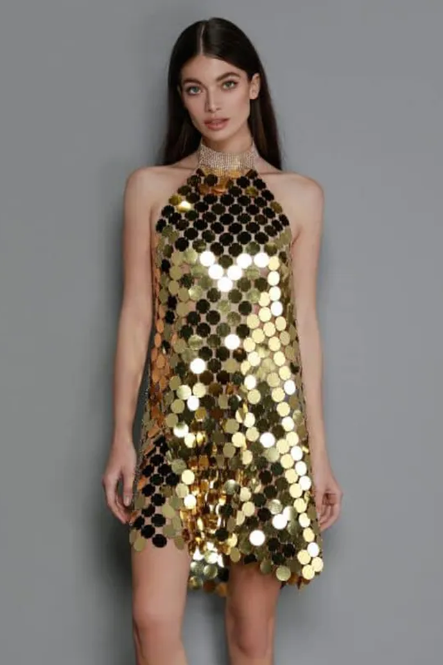 Kimora Halterneck Chainmail Mini Dress | Dress In Beauty