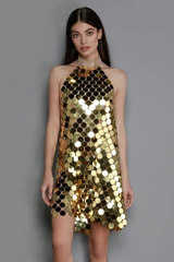 Kimora Halterneck Chainmail Mini Dress | Dress In Beauty
