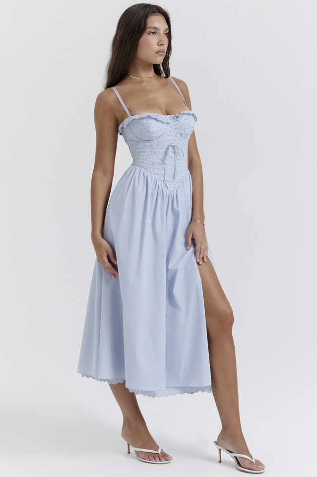 Jaime Broderie Anglais Midi Sundress | Dress In Beauty