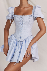 Maribel Broderie Corset Mini Dress | Dress In Beauty