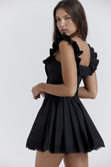Jemima Black Pin Tuck Pleated Dress | Dress In Beauty