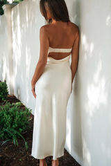 Half Open Back Sleeveless Silky Dress | Dress In Beauty