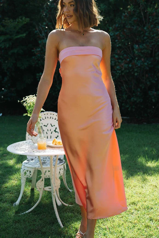 Half Open Back Sleeveless Silky Dress | Dress In Beauty