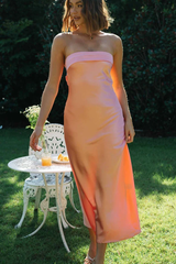 Half Open Back Sleeveless Silky Dress | Dress In Beauty