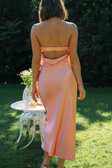 Half Open Back Sleeveless Silky Dress | Dress In Beauty