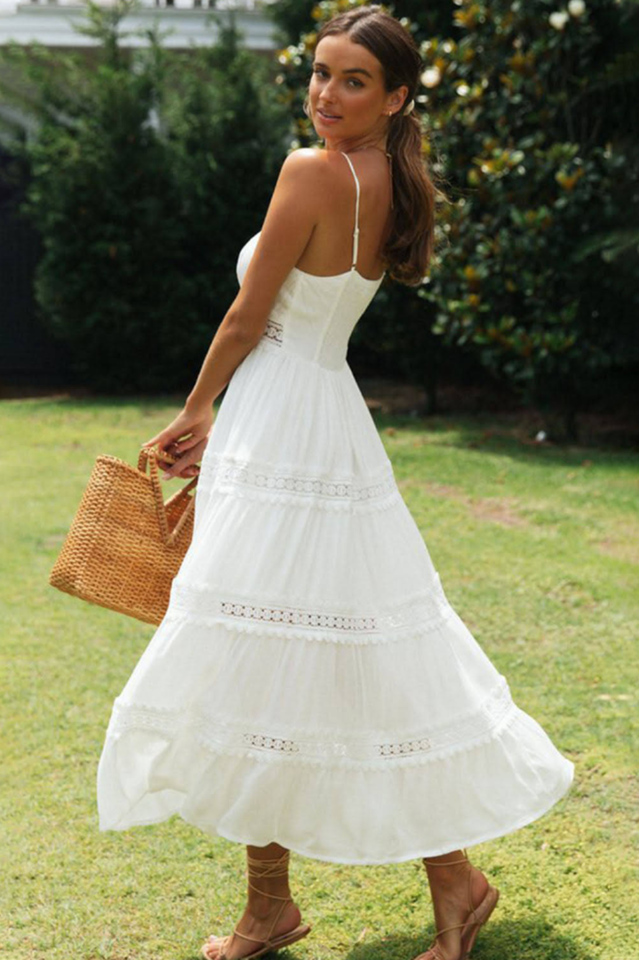 Boho Sling Lace Panel Maxi Dress | Dress In Beauty