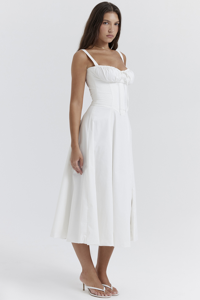 Carmen White Bustier Sundress | Dress In Beauty
