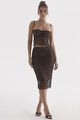 Jacinta Lace Camisole Top + Midi Skirt Set | Dress In Beauty