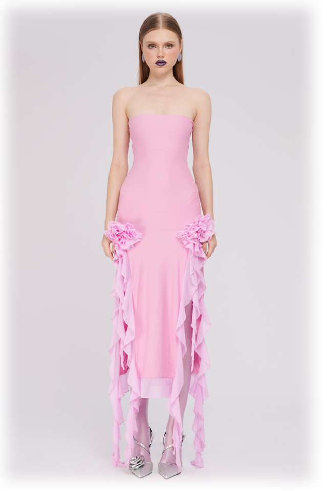 Irregular Tulle Bandeau Dress | Dress In Beauty