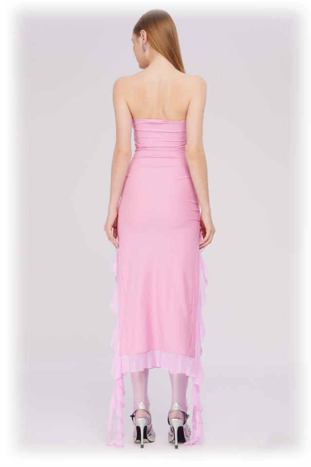Irregular Tulle Bandeau Dress | Dress In Beauty