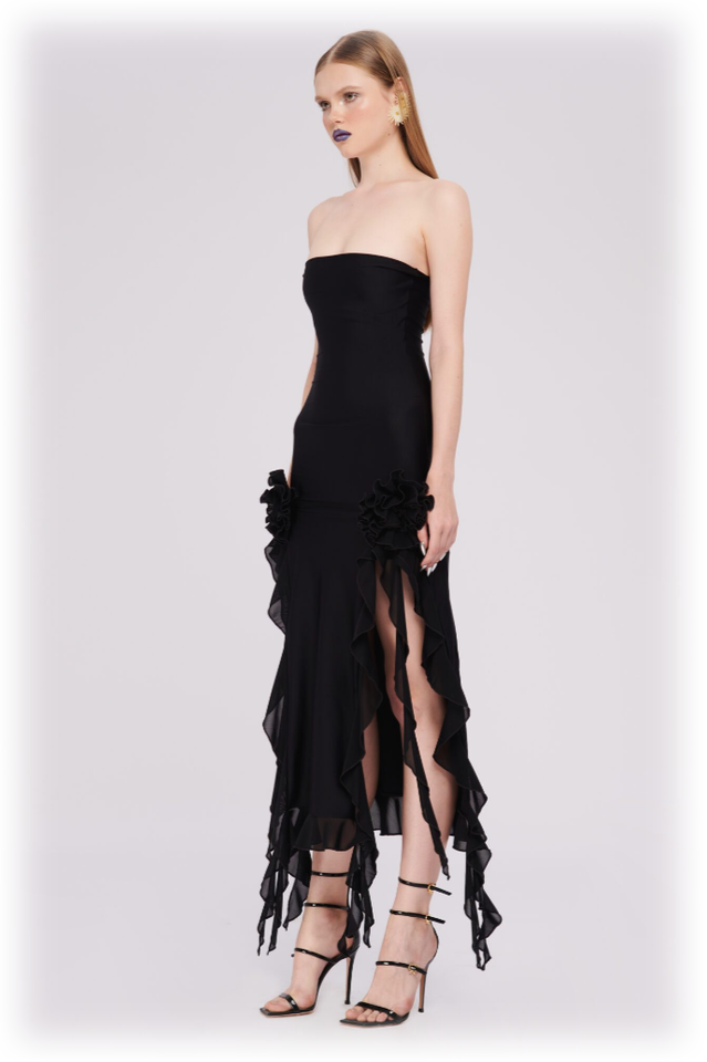 Irregular Tulle Bandeau Dress | Dress In Beauty