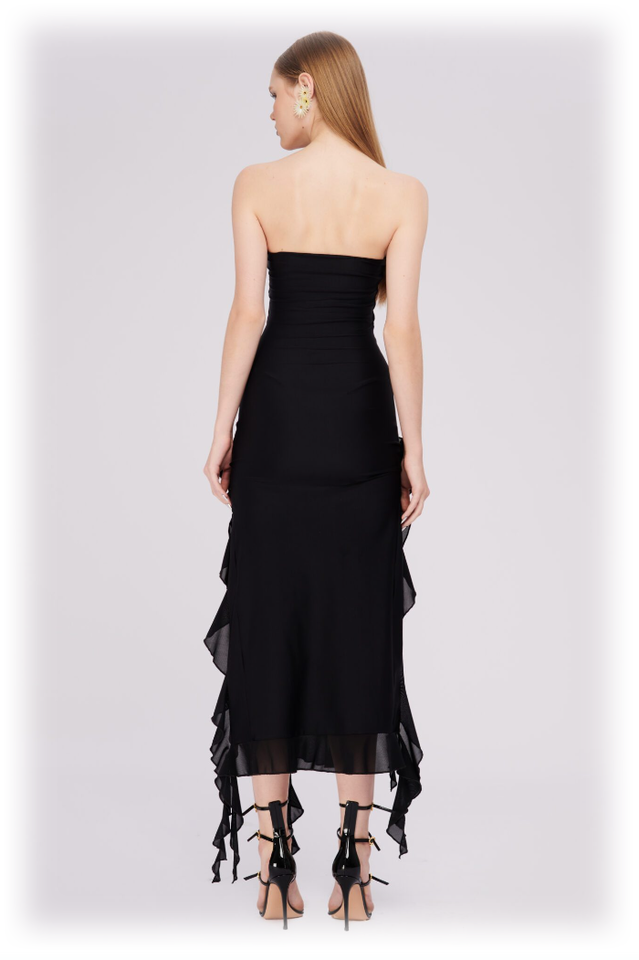 Irregular Tulle Bandeau Dress | Dress In Beauty