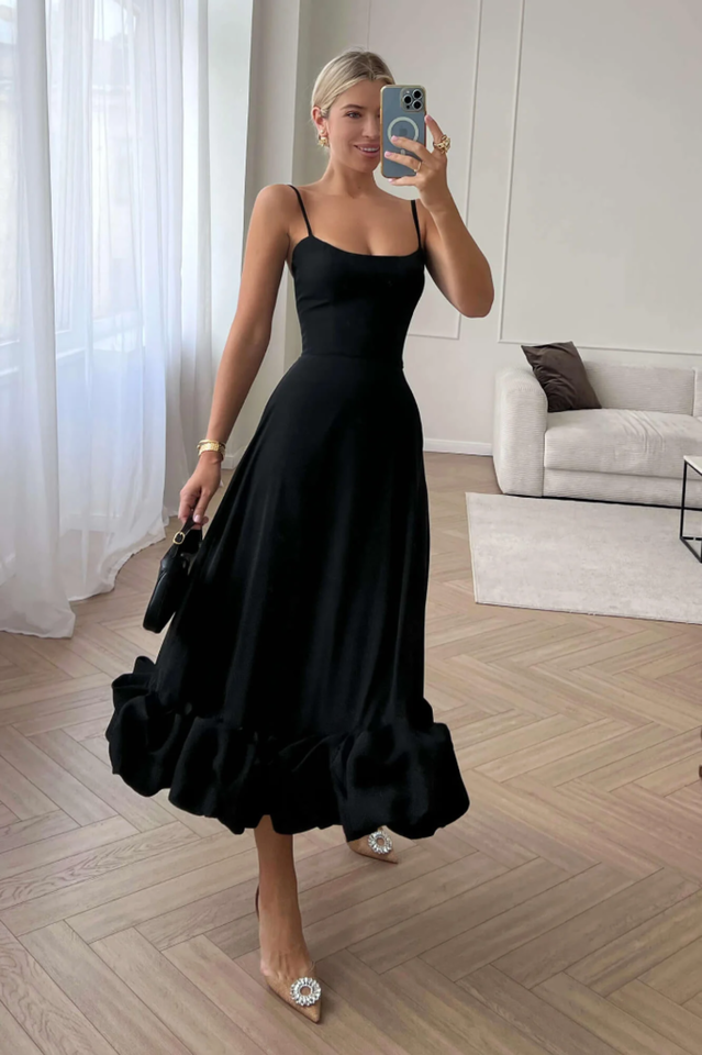 flounce bustier midi dress dupe Flounce Bustier Midi Dress DVL Shop