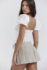 Samaya White Pleated Top | Dress In Beauty