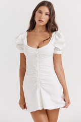 Hameda White Puff Sleeve Mini Dress | Dress In Beauty