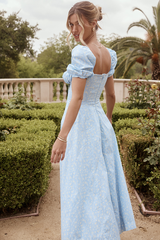 Tallulah Blue Ivory Print Midi Dress | Dress In Beauty