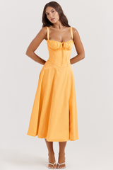 Carmen Tangerine Bustier Sundress | Dress In Beauty