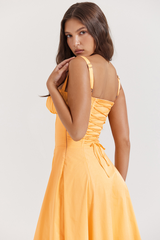 Carmen Tangerine Bustier Sundress | Dress In Beauty