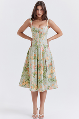 Saira Pale Jade Printed Sundress | Dress In Beauty