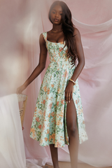 Saira Pale Jade Printed Sundress | Dress In Beauty