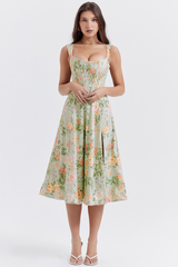 Saira Pale Jade Printed Sundress | Dress In Beauty