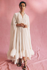 Tie Detailed Ruffled Crepe Dress | Dress In Beauty