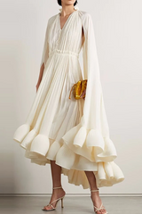 Tie Detailed Ruffled Crepe Dress | Dress In Beauty