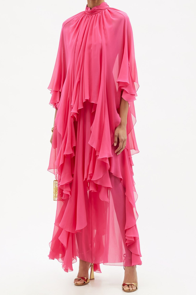Layered Silk-Georgette Gown | Dress In Beauty