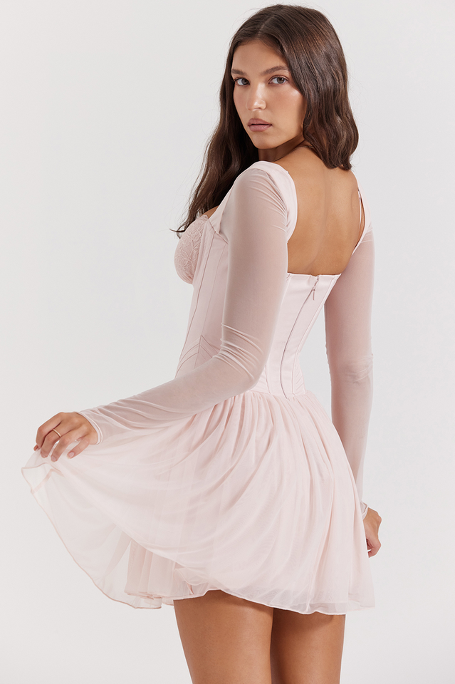 ViVi Soft Peach Corset Mini Dress | Dress In Beauty